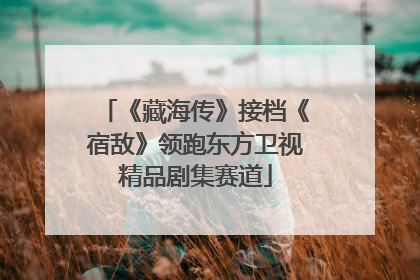 《藏海传》接档《宿敌》领跑东方卫视精品剧集赛道