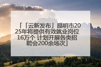 「云新发布」昆明市2025年将提供有效就业岗位16万个 计划开展各类招聘会200余场次
