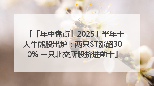 「年中盘点」2025上半年十大牛熊股出炉：两只ST涨超300% 三只北交所股挤进前十