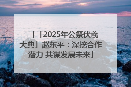 「2025年公祭伏羲大典」赵东平：深挖合作潜力 共谋发展未来