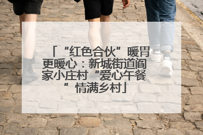 “红色合伙”暖胃更暖心：新城街道阎家小庄村“爱心午餐”情满乡村