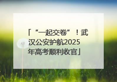 “一起交卷”！武汉公安护航2025年高考顺利收官