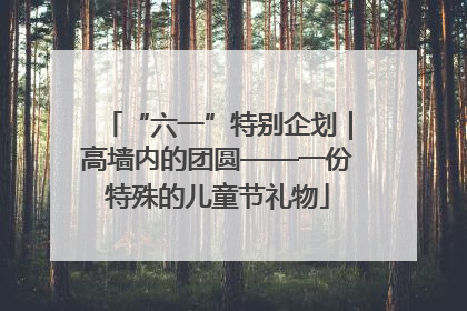 “六一”特别企划｜高墙内的团圆——一份特殊的儿童节礼物