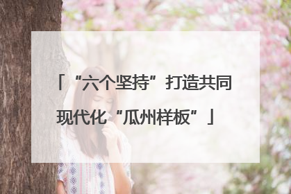 “六个坚持”打造共同现代化“瓜州样板”