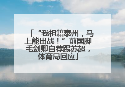 “我祖籍泰州，马上能出战！”前国脚毛剑卿自荐踢苏超，体育局回应