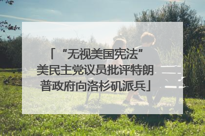 “无视美国宪法” 美民主党议员批评特朗普政府向洛杉矶派兵