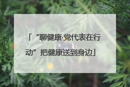 “聊健康·党代表在行动”把健康送到身边