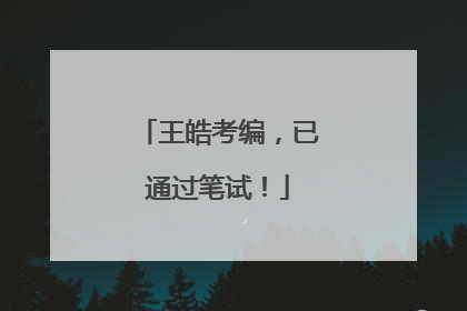 王皓考编，已通过笔试！