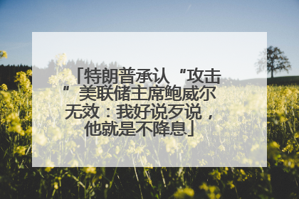 特朗普承认“攻击”美联储主席鲍威尔无效：我好说歹说，他就是不降息