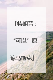 特朗普：“可以”原谅马斯克