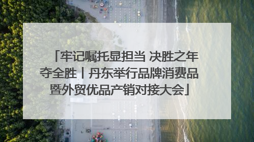 牢记嘱托显担当 决胜之年夺全胜丨丹东举行品牌消费品暨外贸优品产销对接大会