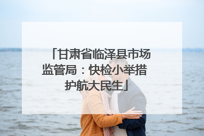 甘肃省临泽县市场监管局：快检小举措 护航大民生