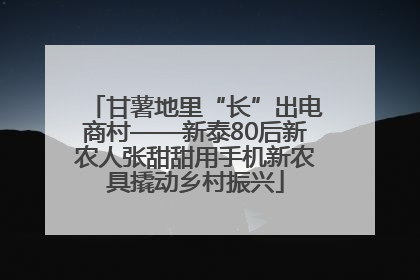 甘薯地里“长”出电商村——新泰80后新农人张甜甜用手机新农具撬动乡村振兴