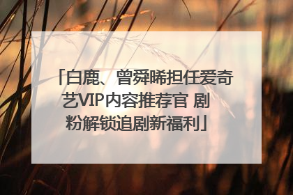 白鹿、曾舜晞担任爱奇艺VIP内容推荐官 剧粉解锁追剧新福利