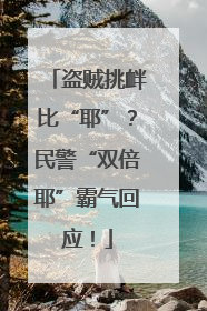 盗贼挑衅比“耶”？民警“双倍耶”霸气回应！