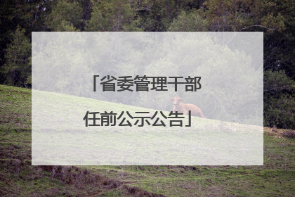 省委管理干部任前公示公告