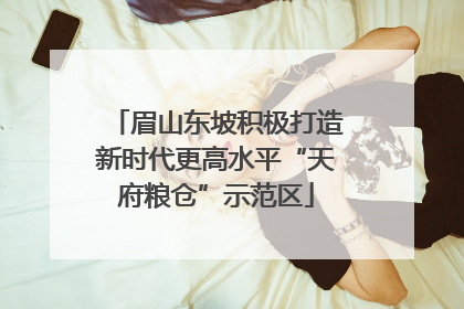 眉山东坡积极打造新时代更高水平“天府粮仓”示范区