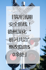筑牢汛期安全防线！德州深化“桥河共治”整改隐患50余处