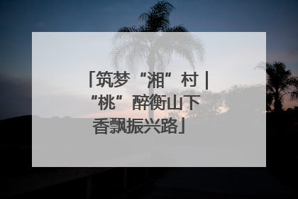 筑梦“湘”村｜“桃”醉衡山下 香飘振兴路