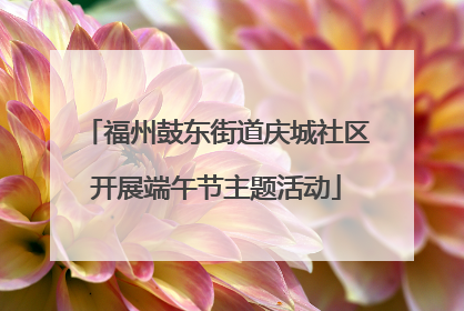 福州鼓东街道庆城社区开展端午节主题活动