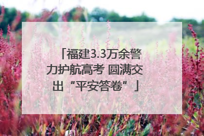 福建3.3万余警力护航高考 圆满交出“平安答卷”