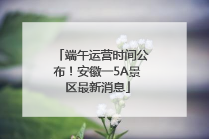 端午运营时间公布！安徽一5A景区最新消息