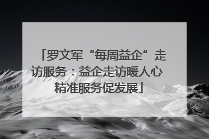罗文军“每周益企”走访服务：益企走访暖人心 精准服务促发展
