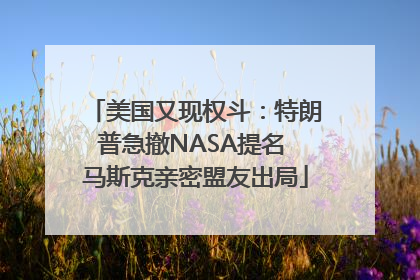 美国又现权斗：特朗普急撤NASA提名 马斯克亲密盟友出局