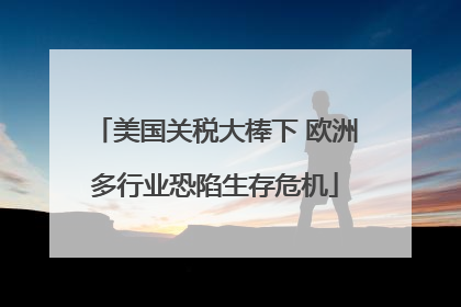 美国关税大棒下 欧洲多行业恐陷生存危机