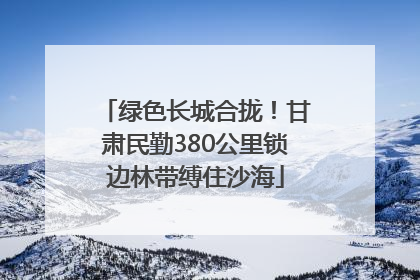 绿色长城合拢！甘肃民勤380公里锁边林带缚住沙海