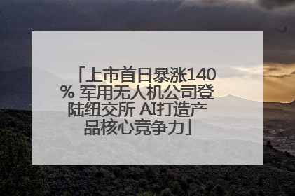 上市首日暴涨140% 军用无人机公司登陆纽交所 AI打造产品核心竞争力