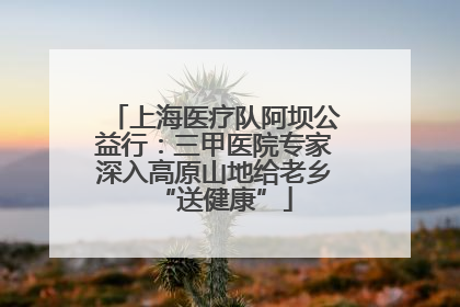 上海医疗队阿坝公益行：三甲医院专家深入高原山地给老乡“送健康”
