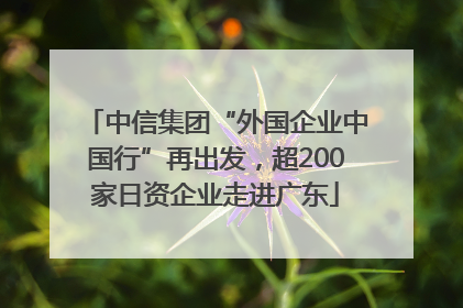 中信集团“外国企业中国行”再出发，超200家日资企业走进广东