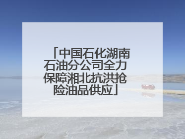 中国石化湖南石油分公司全力保障湘北抗洪抢险油品供应