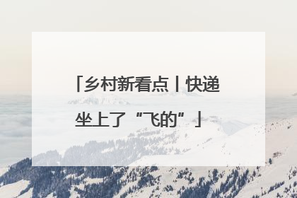 乡村新看点丨快递坐上了“飞的”