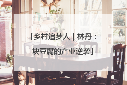 乡村追梦人｜林丹：一块豆腐的产业逆袭