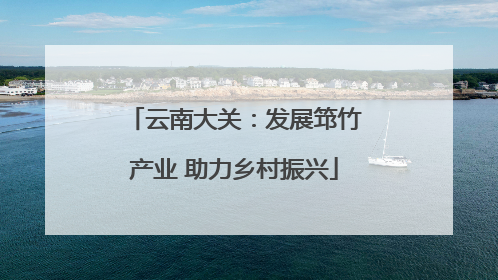 云南大关：发展筇竹产业 助力乡村振兴