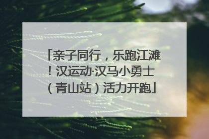 亲子同行，乐跑江滩！汉运动·汉马小勇士（青山站）活力开跑