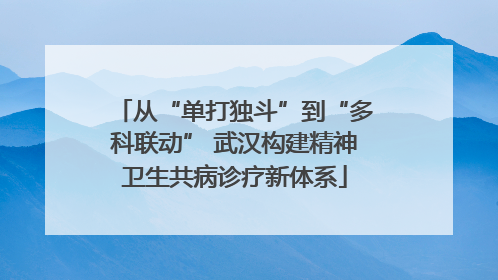 从“单打独斗”到“多科联动” 武汉构建精神卫生共病诊疗新体系