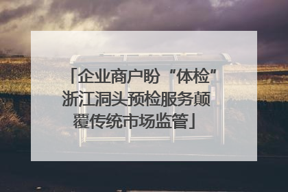 企业商户盼“体检” 浙江洞头预检服务颠覆传统市场监管