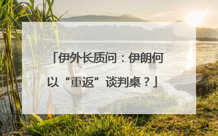 伊外长质问：伊朗何以“重返”谈判桌？