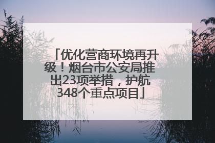 优化营商环境再升级！烟台市公安局推出23项举措，护航348个重点项目