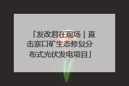 发改君在现场｜直击寨口矿生态修复分布式光伏发电项目