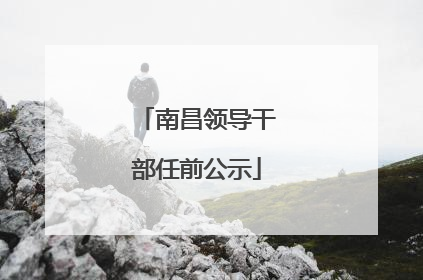 南昌领导干部任前公示