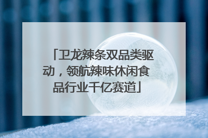 卫龙辣条双品类驱动，领航辣味休闲食品行业千亿赛道