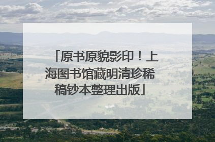 原书原貌影印！上海图书馆藏明清珍稀稿钞本整理出版