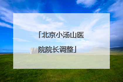 北京小汤山医院院长调整