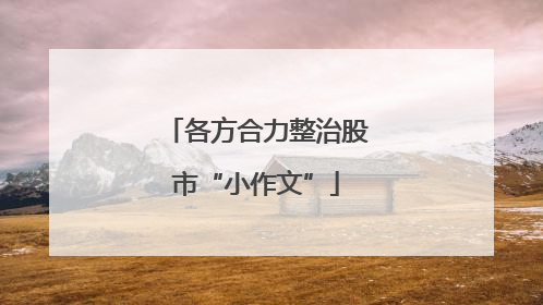 各方合力整治股市“小作文”