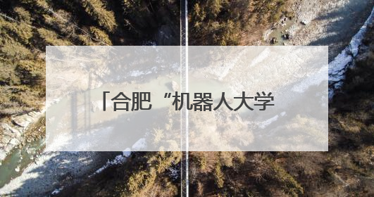 合肥“机器人大学”开班了 全国招收机器人“练习生”
