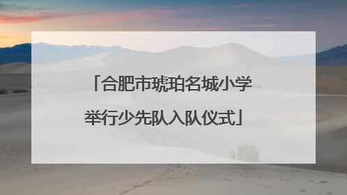 合肥市琥珀名城小学举行少先队入队仪式
